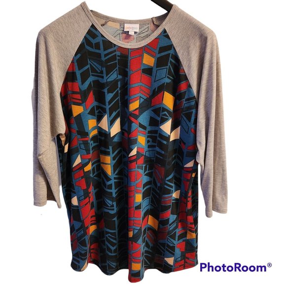 T-shirt LuLaRoe Randy Pour Femme – Motif Oiseaux Rouge Et Gris, Taille XS